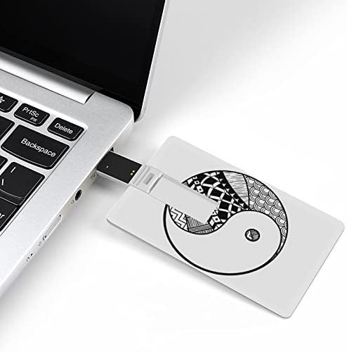 Јин Јанг ЦРНО-Бела Картичка USB 2.0 Флеш Диск 32g/64G Шема Печатени Смешни