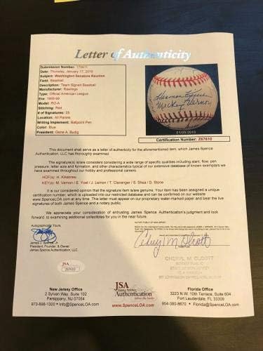 Сала на славните и легендите во Вашингтон, мулти потпишан бејзбол 25 SIGS JSA COA - Автограмирани бејзбол