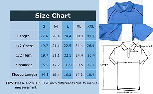 Класични кошула за маички од мажјак од Yukaichen, Класични кошули за голф, со дизајн на трим за шиење