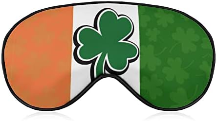 Ирско знаме со шема на шема за спиење маска за очи, симпатична слепи очи, опфаќа очила за очила за жени