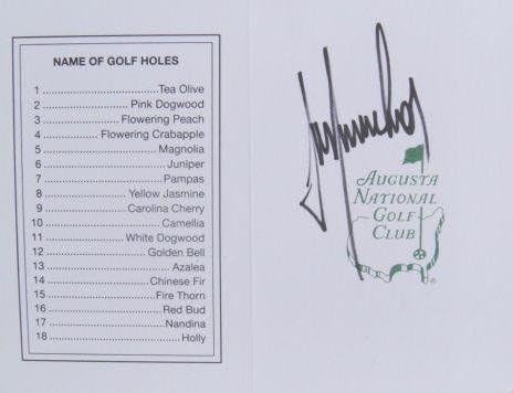 Тревор Имелман потпиша ретка магистерска картичка ПСА/ДНК - Автограмирани резултати за голф