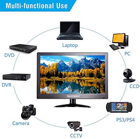 Benmiuko 13.3 инчи Мал IPS монитор CCTV Protable PC HDMI Monitor LCD Display 1920x1080 Full HD видео безбедносен надзор Монитор за