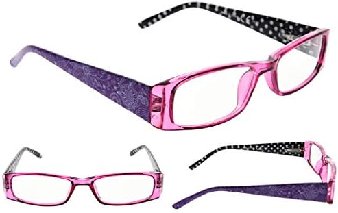 Gr8Sight 5-Пакет Полка Точки Обработени Женски Очила За Читање Со Пролетни Шарки За Читање Вклучуваат Читачи На Сонце