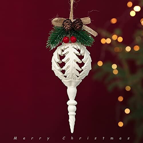 2 парчиња Божиќни материјали за украси за домашни реквизити за приврзоци за приврзок бел лустер украс за автомобил