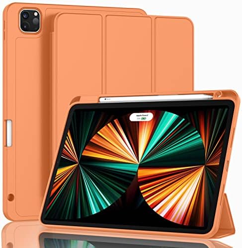 Zryxal New Ipad Pro 12.9 Inch Case 2022/2021/2020 со држач за моливи, паметен iPad case [поддршка на допир и автоматско будење/спиење]