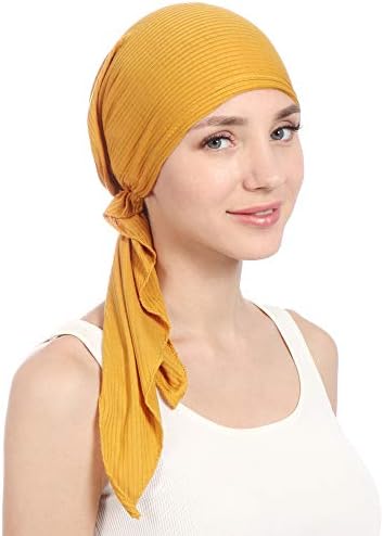 Завиткајте шамија жени череп капачиња турбан модерен монистра за монистра, памук истегнат опашка череп капачиња муслимански коса