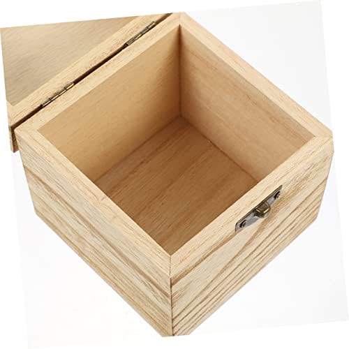 Cabilock 8 парчиња дрвени кутии за подароци квадратни кутии за подароци со капаци, организатор кутија кутија накит кутија за складирање дрвена