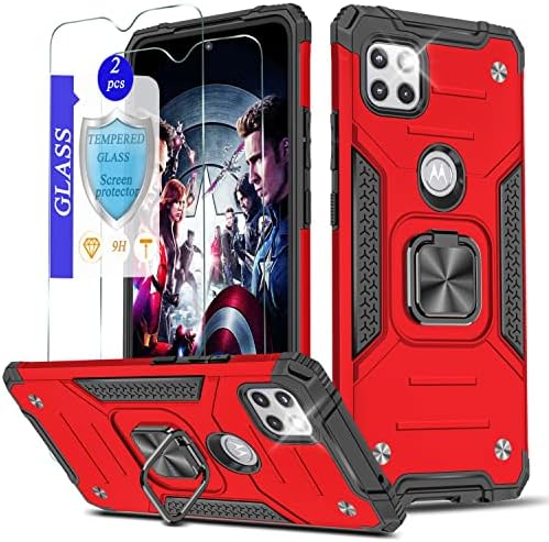 Ymhxcy за Motorola One 5G Ace Case ， Moto One 5G Ace Case со 2 заштитник на екран на стаклени стакло, [воено одделение] Телефонски