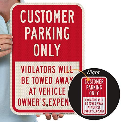 SmartSign 18 x 12 инчи „Само паркинг на клиенти - Метал знак на прекршителите“, алуминиум од 63 мил