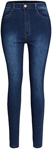 Angенскинвел женски високи фармерки за истегнување на фармерки дами јуниори класични панталони со високи половини тексас слаби џин панталони