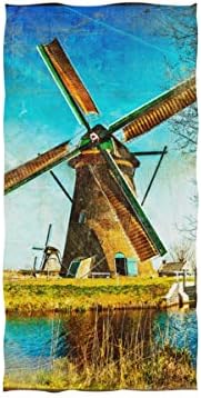 Алаза Микрофибер салата за ветерници на холандско сликарство, брзо сушење спортско фитнес потта за миење на лицето 15 x 30 инчи