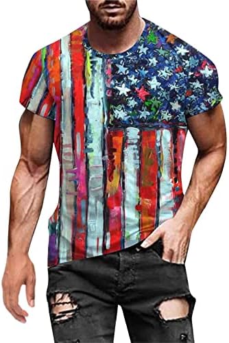 Bmisegm летни маички фустани кошули мажи лето летен ден независност мода 3Д дигитална печатење маица кратки ракави мажи t t