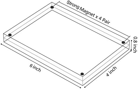 Акрилични рамки за акрилични слики, 4x6 '' Чиста двострана блокада, десктоп рамка за магнетна фото -рамка за десктоп