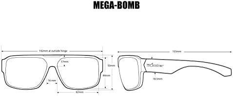 Бомбардер лебдечки очила мега бомба поларизирана безбедносна очила за сонце мат црна/чад