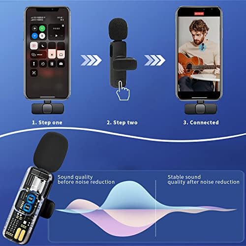 Aiworth Безжичен Мини Лавалиер Микрофон за Iphone И Ipad Приклучок И Репродукција 2.4 G Ултра-Ниска Латентност За Намалување На Бучавата