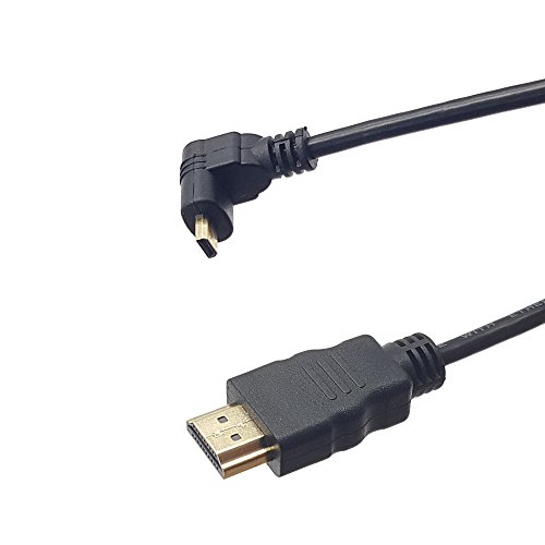 Angled Micro HDMI до HDMI кабел; Seadream 1foot 90 степени нагоре Агол микро HDMI машки до HDMI машки кабел за кабел