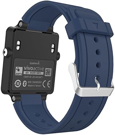 Moko Watch Band компатибилен со Garmin VivoActive, меки силиконски замени фитнес ленти на зглобовите со метални спојки за Garmin Vivoactive/Vivoactive Acetate Sports GPS паметен часовник