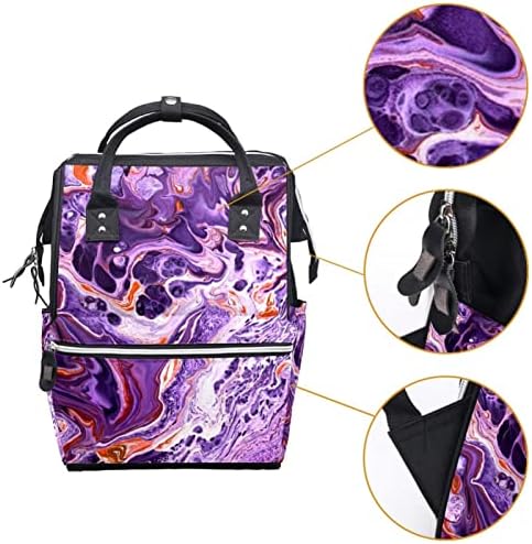 Апстрактно Виолетово Сликарство Со Акварел Торба За Пелени Ранец Торби За Менување Пелени За Бебиња Мултифункционална Торба