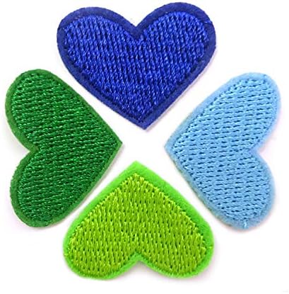 Honbay 40 парчиња симпатично мини срцево железо на закрпи шијте на апликации за фармерки јакни капачиња торби ранец за облека