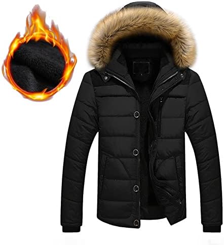 Ymosrh јакни за мажи отворено топло зимско густо јакна со качулка со патент џебни јакни
