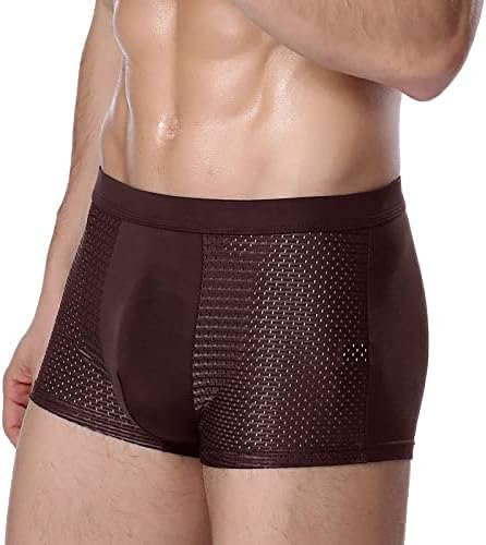 Менс атлетска долна облека за долна облека за долна облека, брифинзи меки удобни памучни мрежи за дишење на долна облека