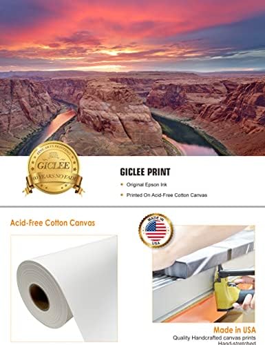 Декорации - Потковица Бенд, Гранд Кањон, Аризона. Giclee Canvas отпечатоци за wallиден декор. 48x32