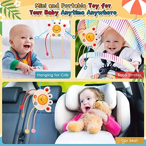 Сензорни играчки на Vrbort Montessori за бебиња, низа за силиконски влечење за мали деца 18 месеци+, 1-3 години играчки за патувања и почетнички