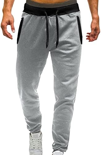 Sezcxlgg Sweatpants For Men Mid Wealisted Solid Pants обични спортови за џогирање еластични со џебови машки панталони