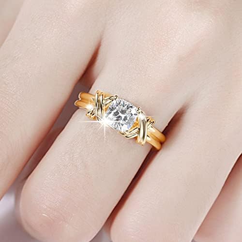 Класичен нов прстен за венчавки прстен ретро злато женски сингл ринестон ткаен образец вежба мода елегантен стилски