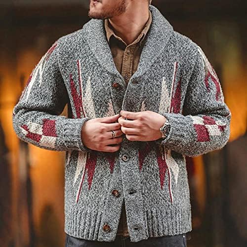 XXBR машки плетени џемпери од кардиган со единечни јакни со волна, џемпер џемпер лапел јака топла случајна надворешна облека