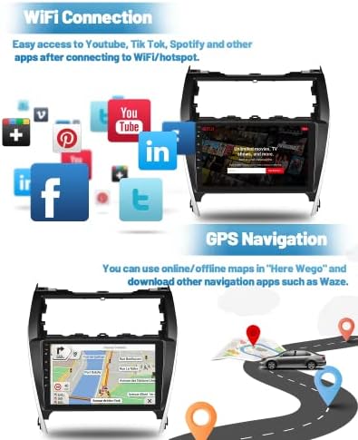 За Тојота Камри 2012-2014 Автомобил Радио Андроид 11 Екран На Допир Автомобил Стерео Со Безжичен Apple Carplay Android Auto, Bluetooth