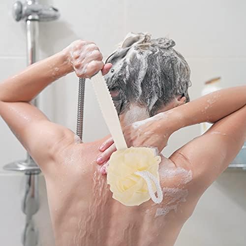 Ексфолијација Тело бања, кај жени четка за мрежи, чистач за двострана бела целулит масирање на грбот на два- два влакната што го ексфолираат