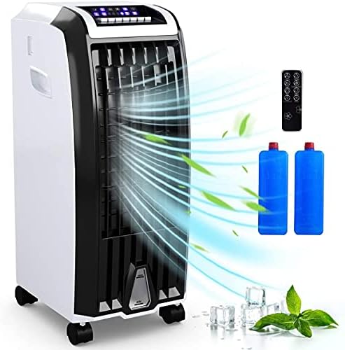 Испарувачки ладилник Mayjooy, преносен 4-во-1 климатик w/овлажнител и анјон, без ниски електричен вентилатор w/3 режими на ветер,