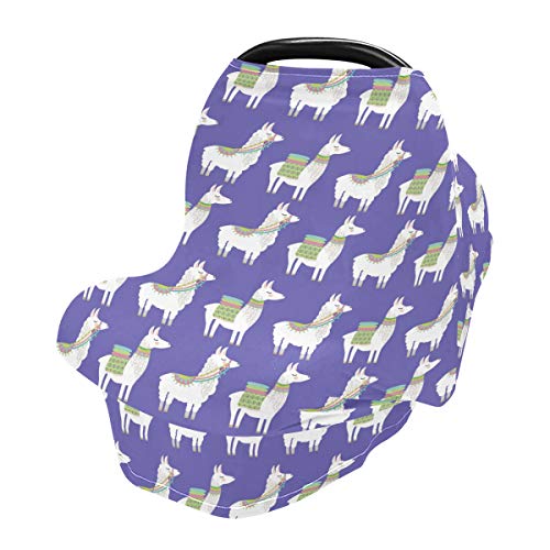 Обловувања на седиштата за бебиња за бебиња на лама алпака - седиште за бебешки автомобил, шамија за доење, крошна со повеќекратна употреба на