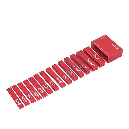 Сет на мерач на висина на Нароот, 15 парчиња цврсти врежани блокови за прилагодување на големината