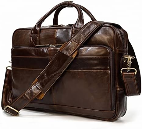 ZLXDP Торба за лаптоп за патувања за мажи Голема чанта Машка деловна чанта мода вистинска торба за рамо на рамото на кукавици