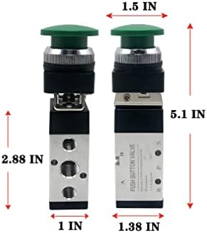 Пневматски 5 Начин 2 Позиција Рачна Контрола Копче За Притискање Воздух Пневматски Механички Вентил