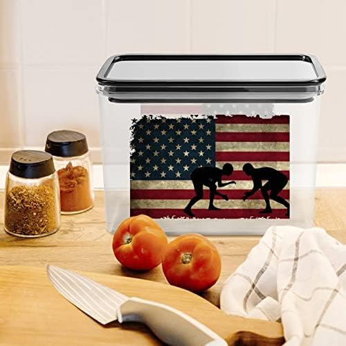 Сад Знаме Борење - 1 Кутија За Складирање Пластични Канистри За Контејнери За Организатор На Храна Со Капак за Кујна
