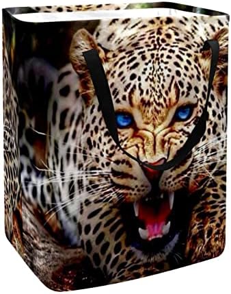 Отпечаток Од Животински Леопард Склопувачка Пречка за Перење АЛИШТА, 60 ЛИТРИ Водоотпорни Корпи За Перење Корпа За Перење Облека Играчки Складирање