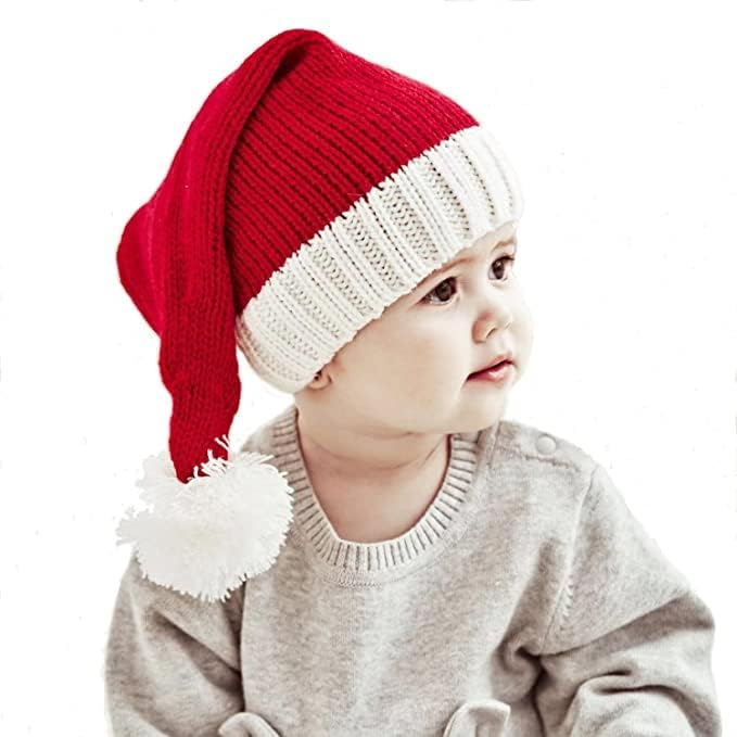 Eyigylyo Божиќ Дедо Мраз плетена капа за деца Бебе Бена зимска капа Семејство што одговара