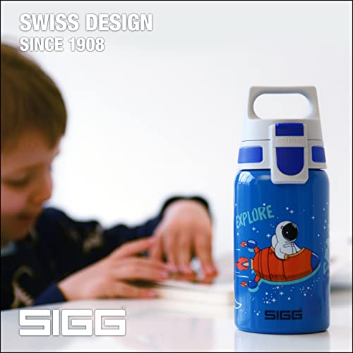 Сиг - Детско шише со вода - Шилд Еден простор - Истекување - Лесен - БПА бесплатен - не'рѓосувачки челик - сина со астронаут - 17 мл