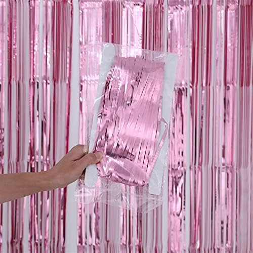 Zcxiyu 1 2m розово злато металик фолија од ливчиња за завеси врата од дожд домашна соба свадбена забава деко -сцена позадина за позадина