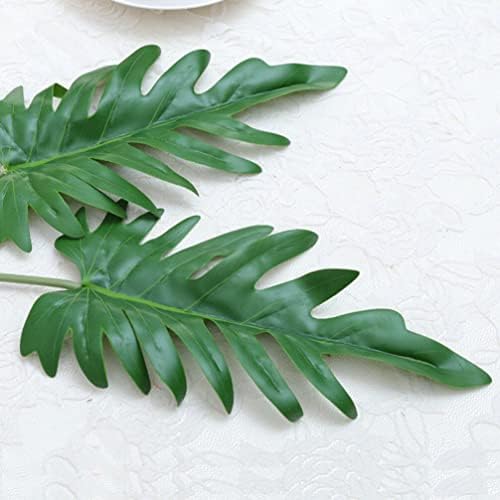 АМОСФУН канцелариски украси за жени 10 парчиња вештачки животен животен век филодендрон лисја за пластични зелени растенија домашна