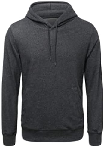 Jeke-DG атлетски удобни бои џемпери за џемпери за џемпери со качулка, лесни врвови со џеб од канга (темно сива боја од 4х.