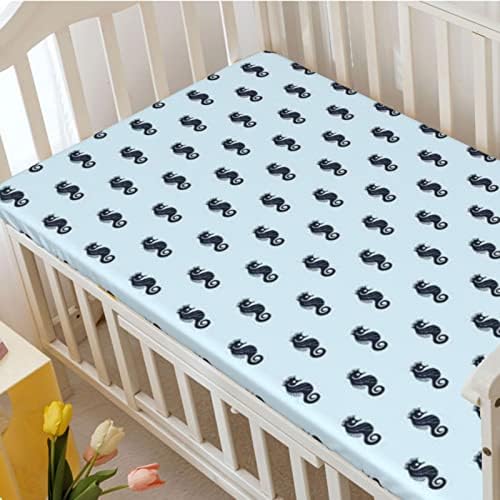 Тематски сад со лежишта со лежишта, стандарден душек за креветчиња, ултра мек материјал-бебе-лист за момчиња, 28 „x52“, бебе сино