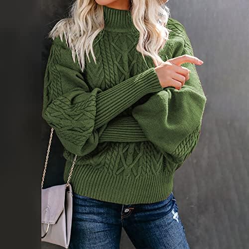 Imенски џемпери за есенски џемпери мода, обична цврста боја џемпер постави глава околу вратот топол салата за џемпери со долги ракави