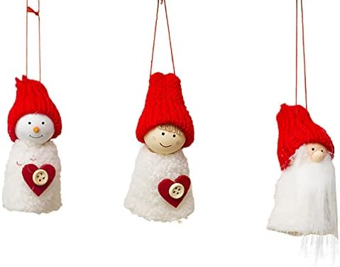 Дрвени мушка украси Божиќни украси дрвени кукли за приврзоци мини кукли