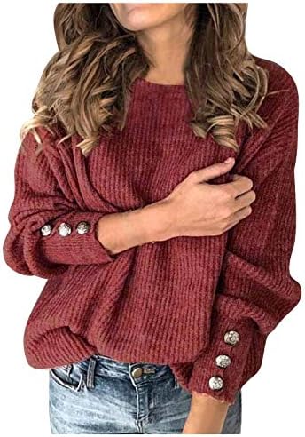 Nokmopo женски џемпери женски модни модни цврсти бои пулвер тркалезен врат топол долг ракав џемпер џемпер Туника маичка