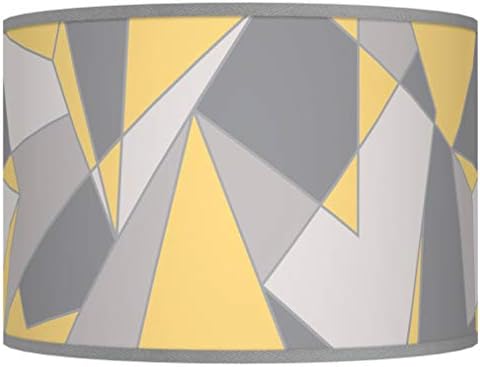 Тапана за ламба за печатење на тапани модерна мозаик II сиво жолто мало 12 горе x 12 дното x 8,5 висок пајак со замена на харфа и финично
