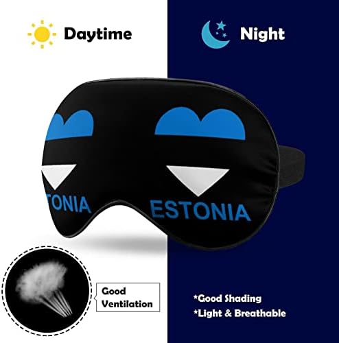 Loveубовта Естонија маска за очи за спиење Ноќно слепило со прилагодлива лента за мажи жени кои патуваат по јога дремки